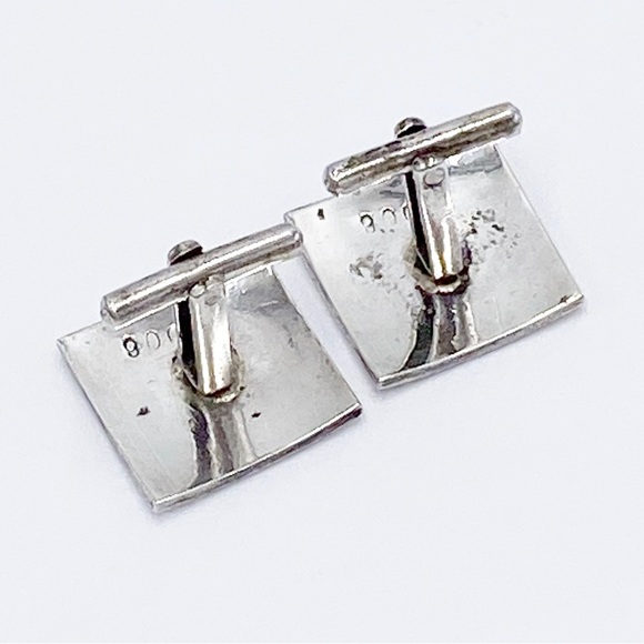 Vintage 900 Silver Scroll Design Cuff Links - Picture 5 of 8